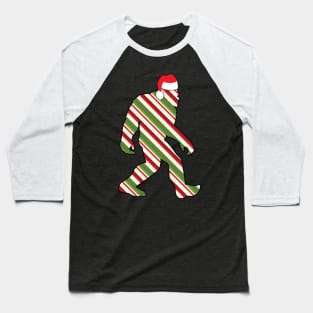 Christmas Bigfoot - Candy Stripe Baseball T-Shirt